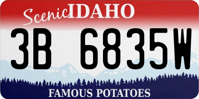 ID license plate 3B6835W