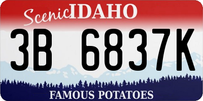 ID license plate 3B6837K