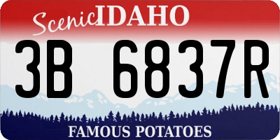 ID license plate 3B6837R