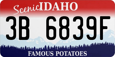 ID license plate 3B6839F