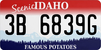 ID license plate 3B6839G