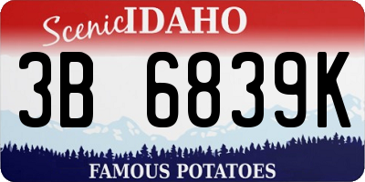 ID license plate 3B6839K