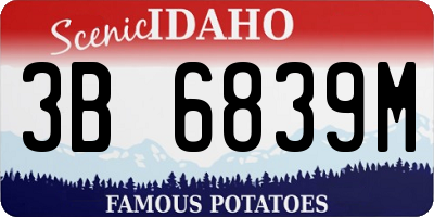 ID license plate 3B6839M