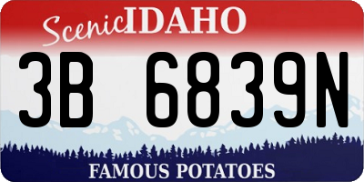 ID license plate 3B6839N
