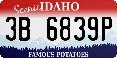 ID license plate 3B6839P