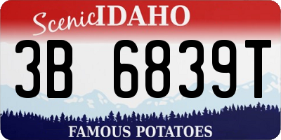 ID license plate 3B6839T