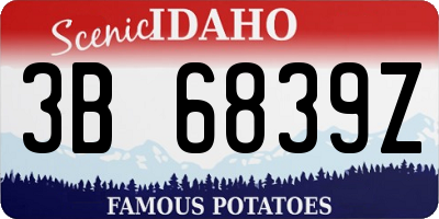 ID license plate 3B6839Z