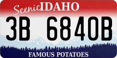 ID license plate 3B6840B