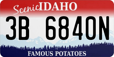 ID license plate 3B6840N