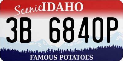 ID license plate 3B6840P