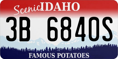 ID license plate 3B6840S