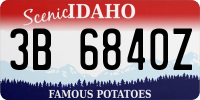 ID license plate 3B6840Z