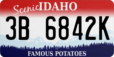 ID license plate 3B6842K