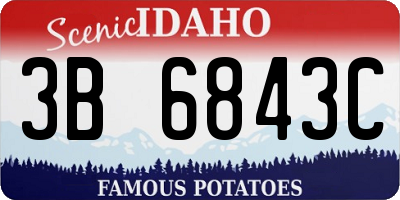 ID license plate 3B6843C