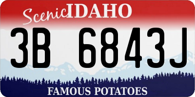 ID license plate 3B6843J
