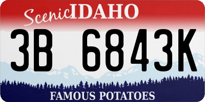 ID license plate 3B6843K