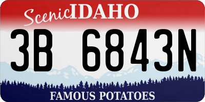 ID license plate 3B6843N