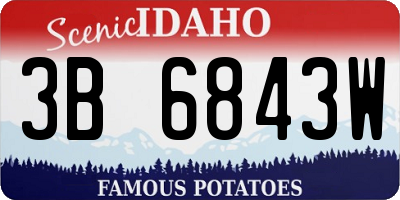ID license plate 3B6843W