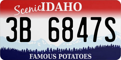 ID license plate 3B6847S