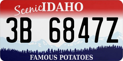ID license plate 3B6847Z