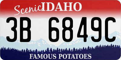 ID license plate 3B6849C