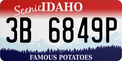 ID license plate 3B6849P
