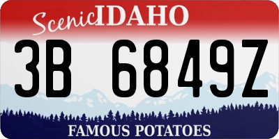 ID license plate 3B6849Z