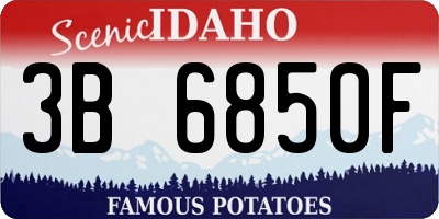 ID license plate 3B6850F