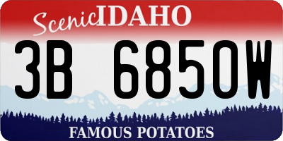 ID license plate 3B6850W