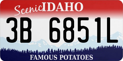 ID license plate 3B6851L