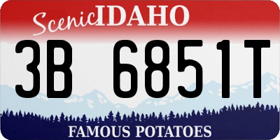 ID license plate 3B6851T