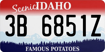 ID license plate 3B6851Z