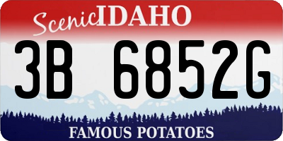 ID license plate 3B6852G