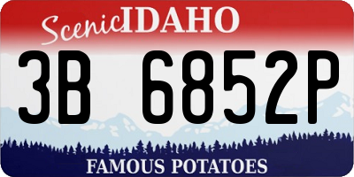 ID license plate 3B6852P