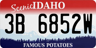 ID license plate 3B6852W