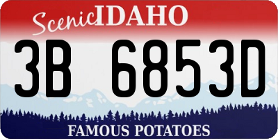 ID license plate 3B6853D