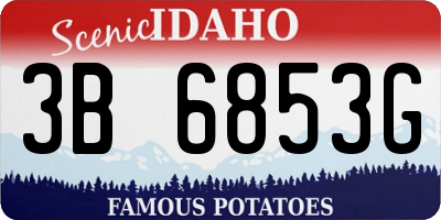 ID license plate 3B6853G