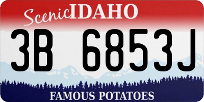 ID license plate 3B6853J