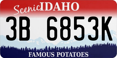 ID license plate 3B6853K