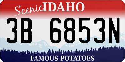 ID license plate 3B6853N