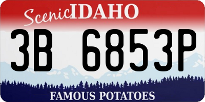 ID license plate 3B6853P