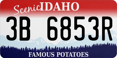 ID license plate 3B6853R