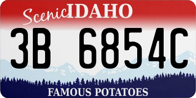 ID license plate 3B6854C