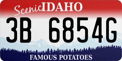 ID license plate 3B6854G