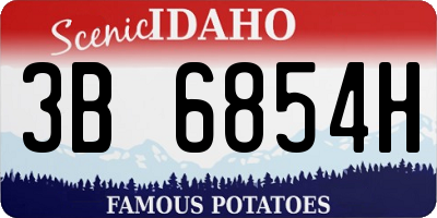 ID license plate 3B6854H