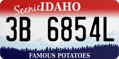 ID license plate 3B6854L