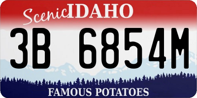 ID license plate 3B6854M