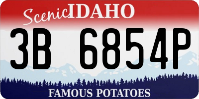 ID license plate 3B6854P