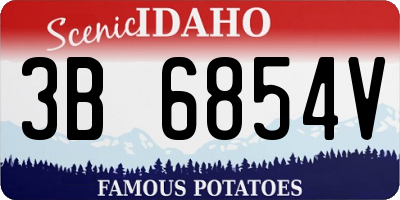 ID license plate 3B6854V