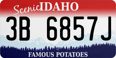 ID license plate 3B6857J